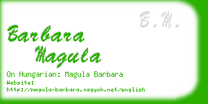 barbara magula business card